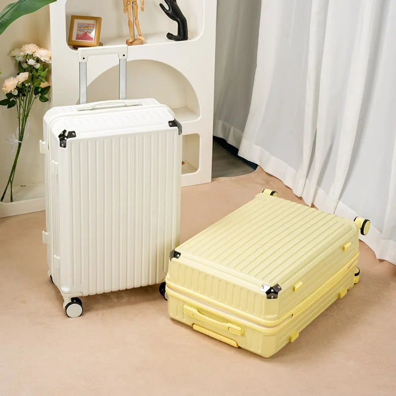 New Small 20-Inch Carry-On Suitcase Large Capacity Travel Bag with Password Lock for Men And Women Leather Suitcase