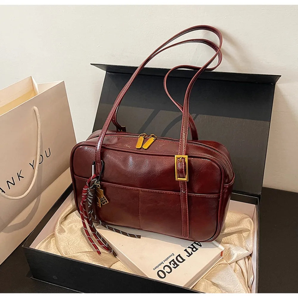 Small PU Leather Underarm Bags for Women 2025 Y2K New Trend Fashion Shoulder Tote Bag Handbags and Purses Tote Bags for Women