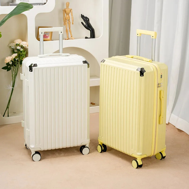 New Small 20-Inch Carry-On Suitcase Large Capacity Travel Bag with Password Lock for Men And Women Leather Suitcase