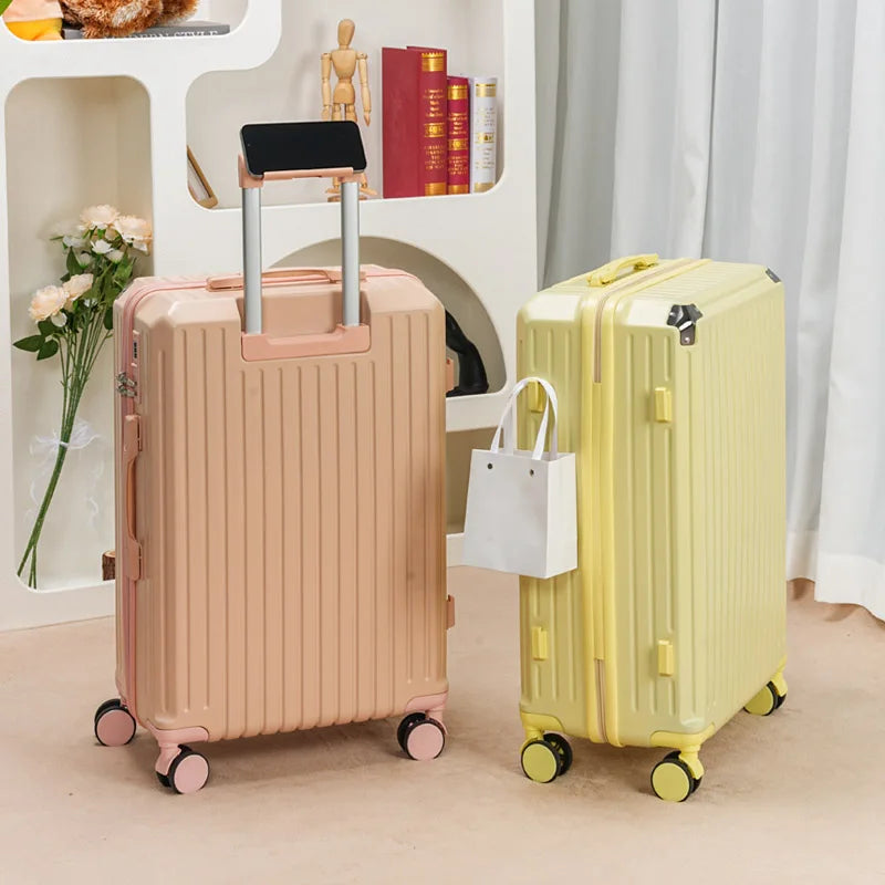 New Small 20-Inch Carry-On Suitcase Large Capacity Travel Bag with Password Lock for Men And Women Leather Suitcase