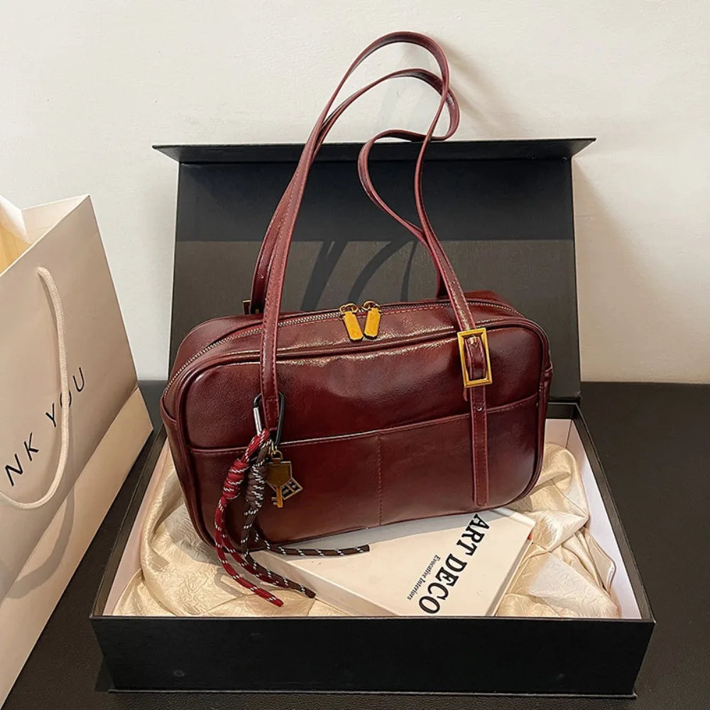 Small PU Leather Underarm Bags for Women 2025 Y2K New Trend Fashion Shoulder Tote Bag Handbags and Purses Tote Bags for Women