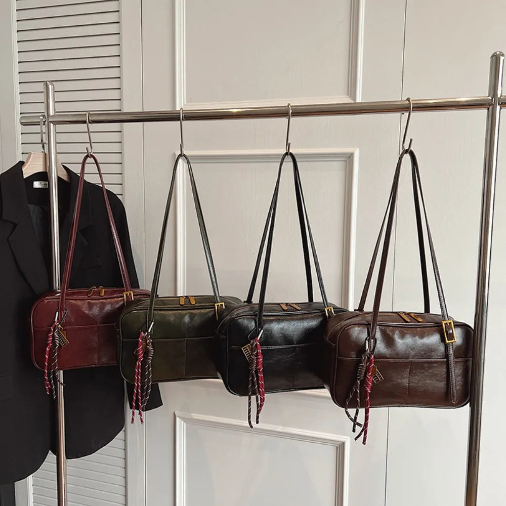 Small PU Leather Underarm Bags for Women 2025 Y2K New Trend Fashion Shoulder Tote Bag Handbags and Purses Tote Bags for Women