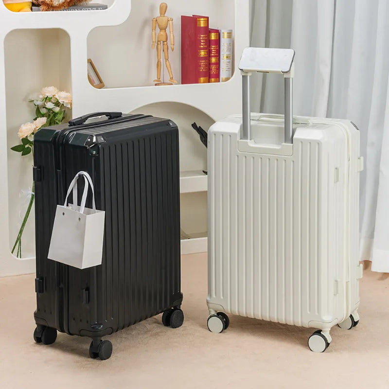 New Small 20-Inch Carry-On Suitcase Large Capacity Travel Bag with Password Lock for Men And Women Leather Suitcase